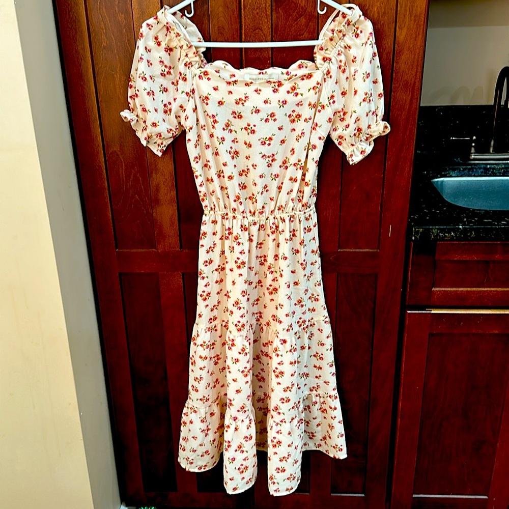 Cream floral dress